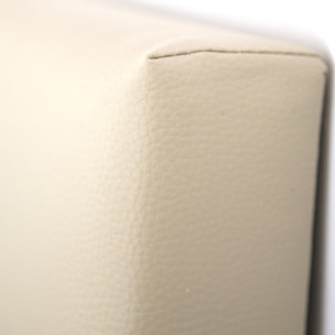 Tête de lit rembourrée en similicuir avec plis en beige de différentes tailles