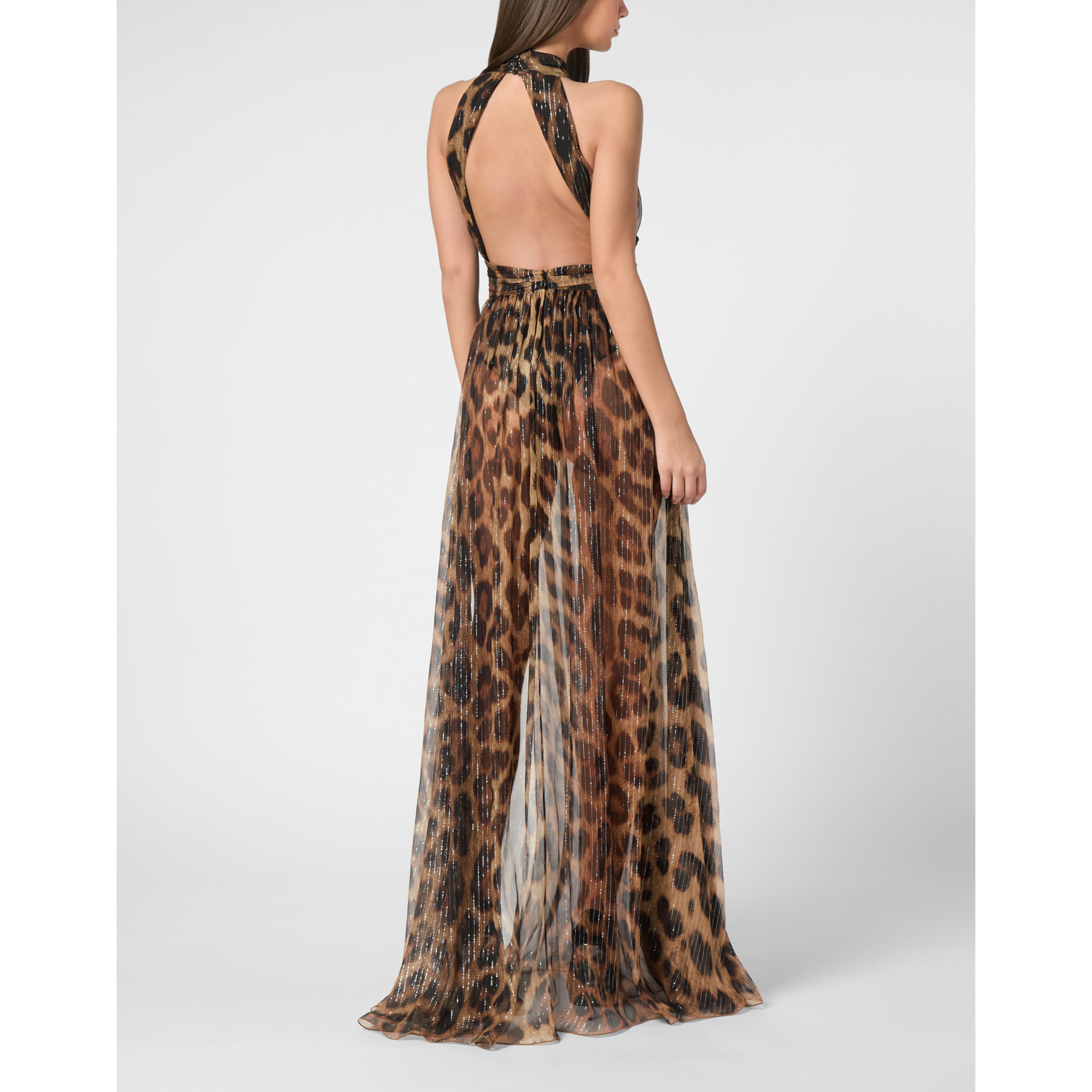 PHILIPP PLEIN Vestido largo LEOPARD