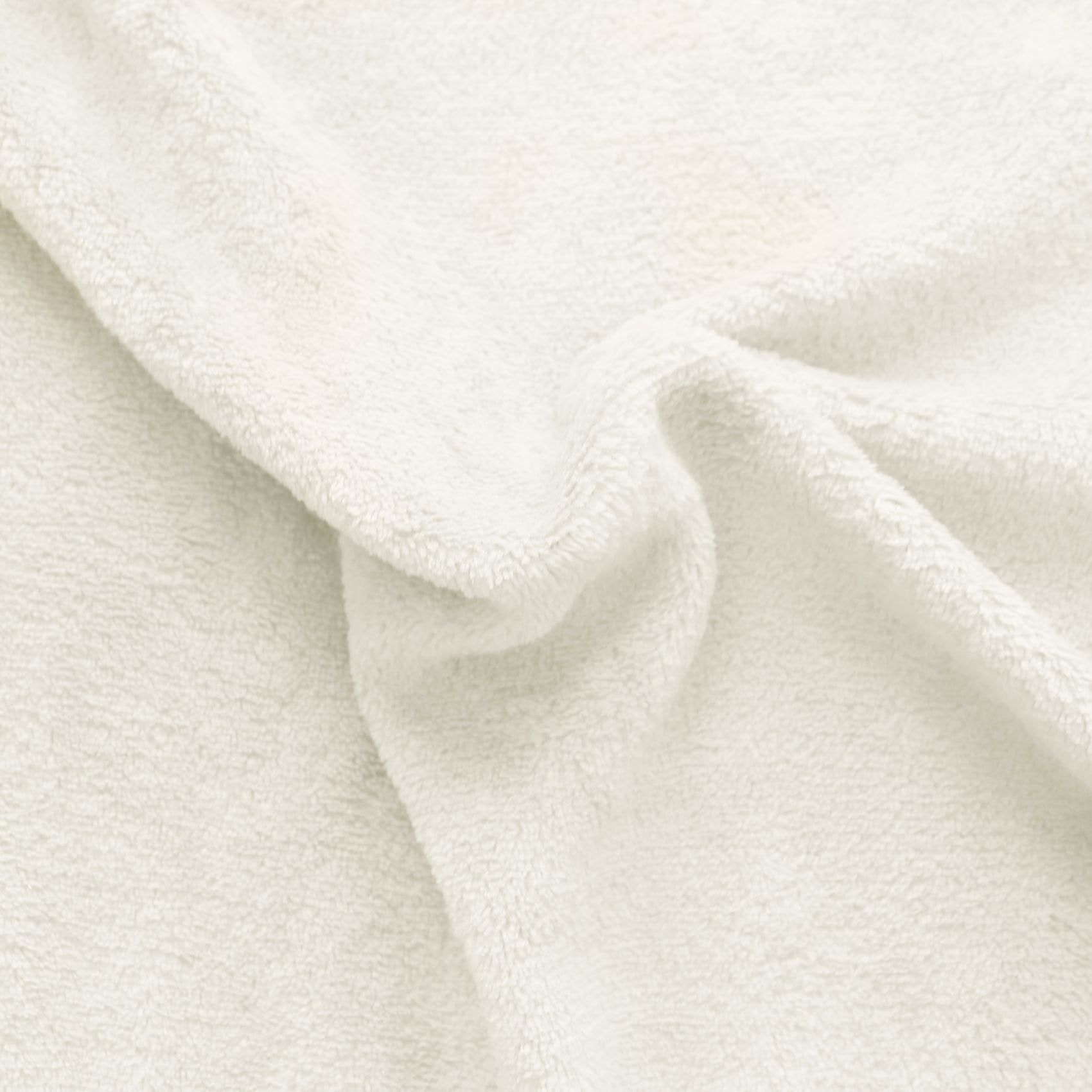 Plaid uni en polaire molletonnée - Ecru