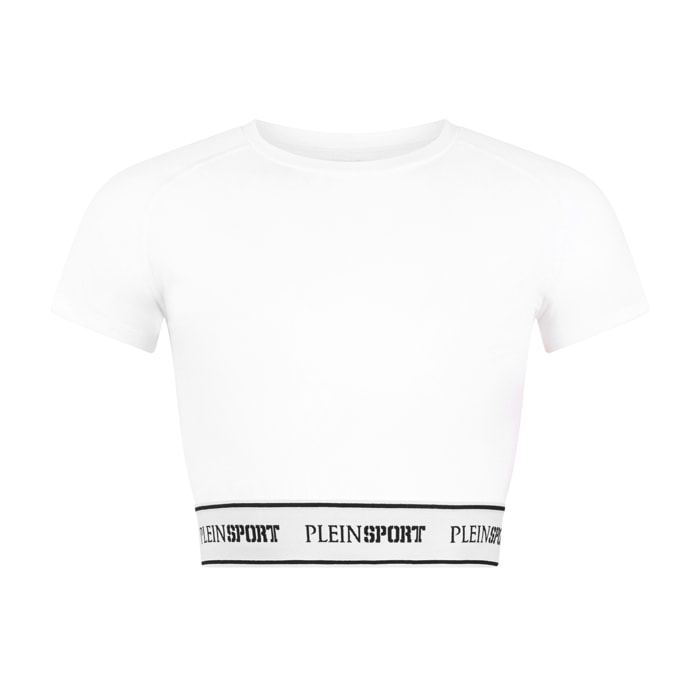 PLEIN SPORT Fleece Cropped T-Shirt