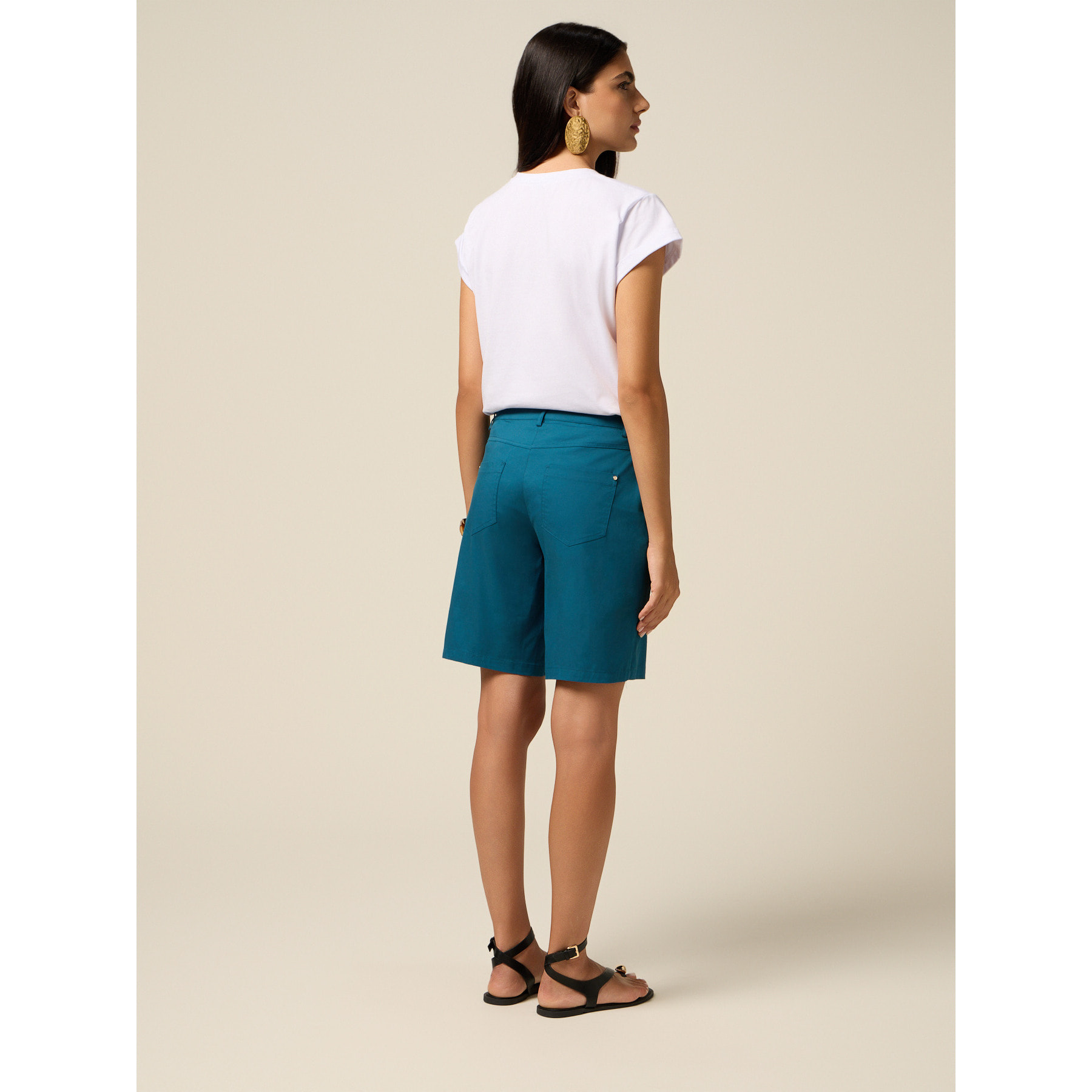 Oltre - Bermudas de mezcla de algodón - Petrol Blue