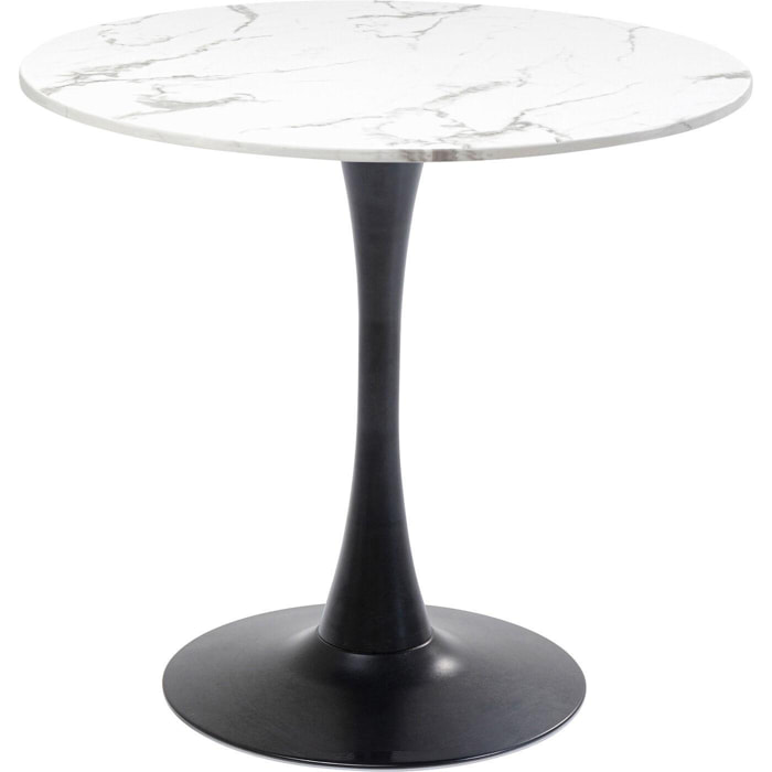 Table Schickeria effet marbre blanc et noire Kare Design