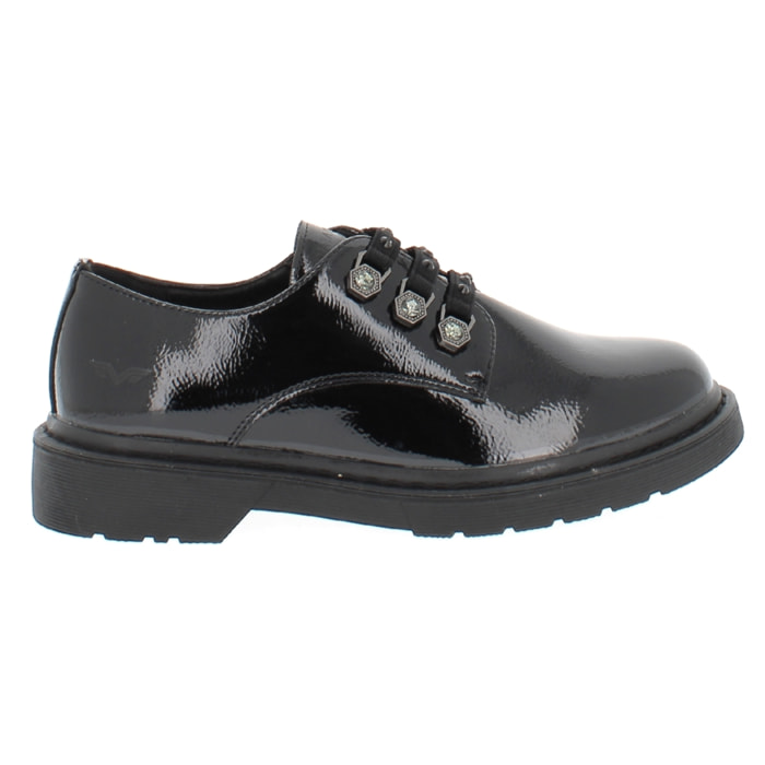 Armata di Mare Scarpe Donna Derby Allacciato Lucido con Soletta in Memory Foam AMD W42H71 Black