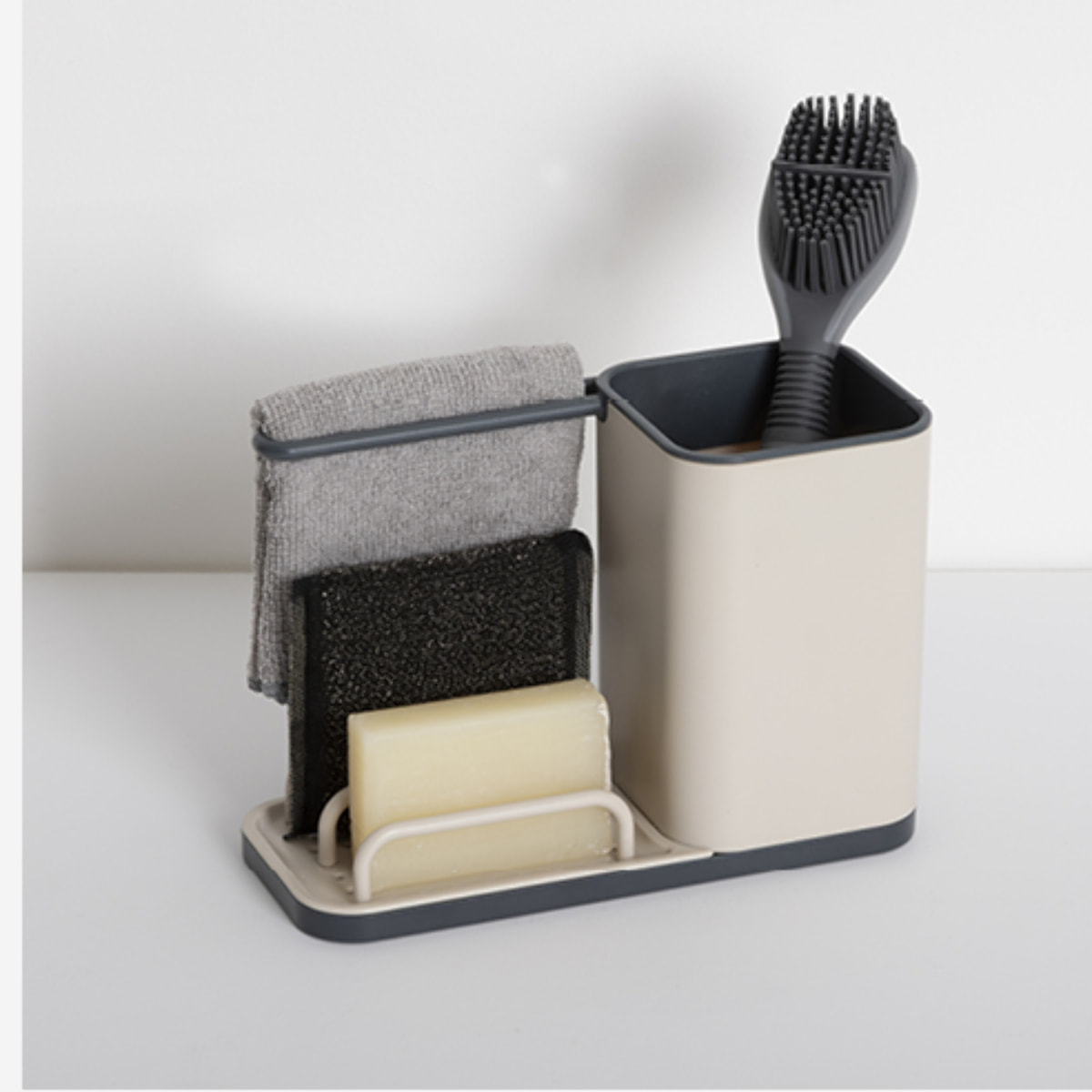 Organisateur d évier "Néo" 4 en 1 beige