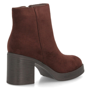 Botines mujer con tacon ancho estampado liso para mujer.