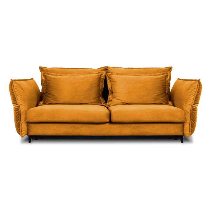 Canapé Velours Droit Convertible Verduro - 3 Places