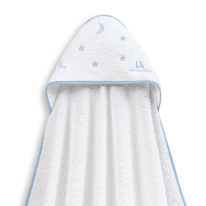 Capa de Baño 1X1  Don Algodon Estrelas Luna Bco/Azul