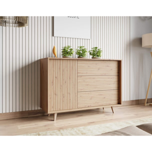 Diego - buffet - effet bois - 3 tiroirs et 1 porte - 120 cm - Bois