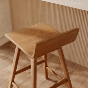 Chaise de bar en bois de teck 72,5 cm - Greta