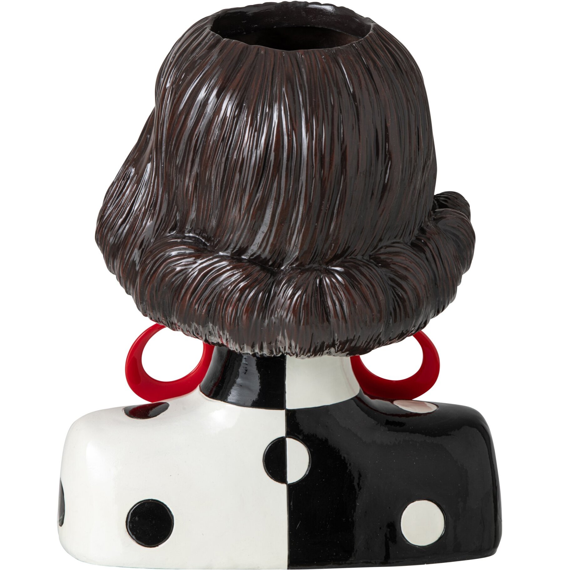 J-Line Vase femme - résine - noir/blanc