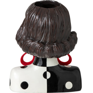 J-Line Vase femme - résine - noir/blanc