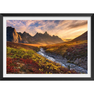 Affiche paysage moutain paradise Affiche sous cadre noir