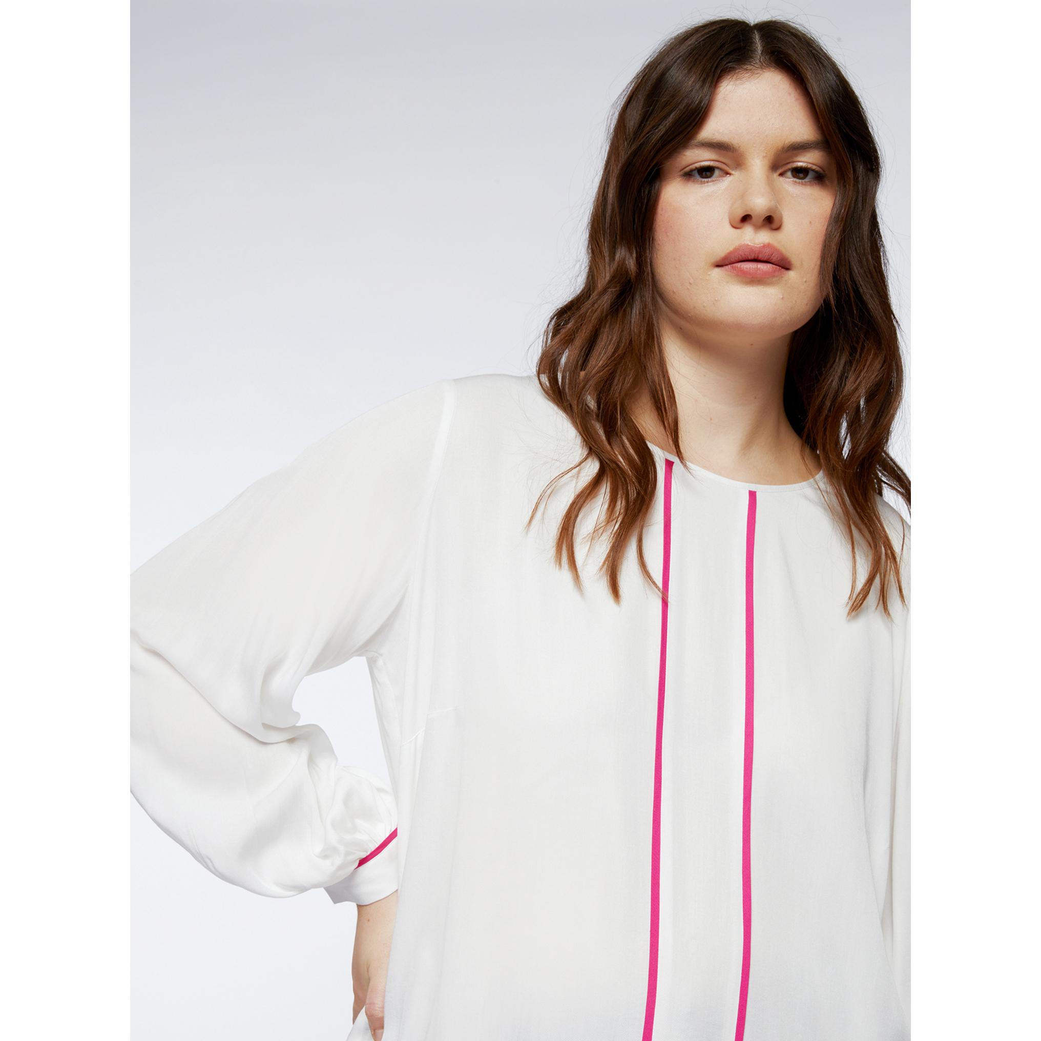 Fiorella Rubino - Blusa con bordi colorati - Bianco