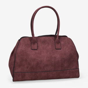 Bolso de hombro burdeos con doble asa