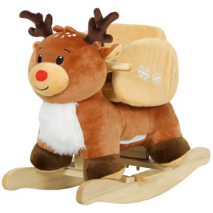 Cheval à bascule enfant jouet à bascule renne siège ceinture réglable effets sonores
