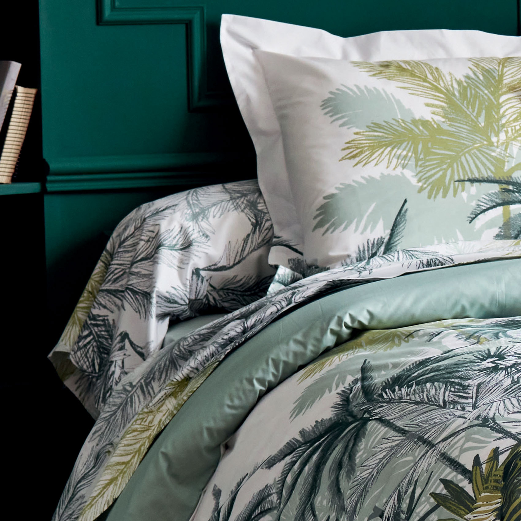 Taie d'oreiller style colonial - Vert