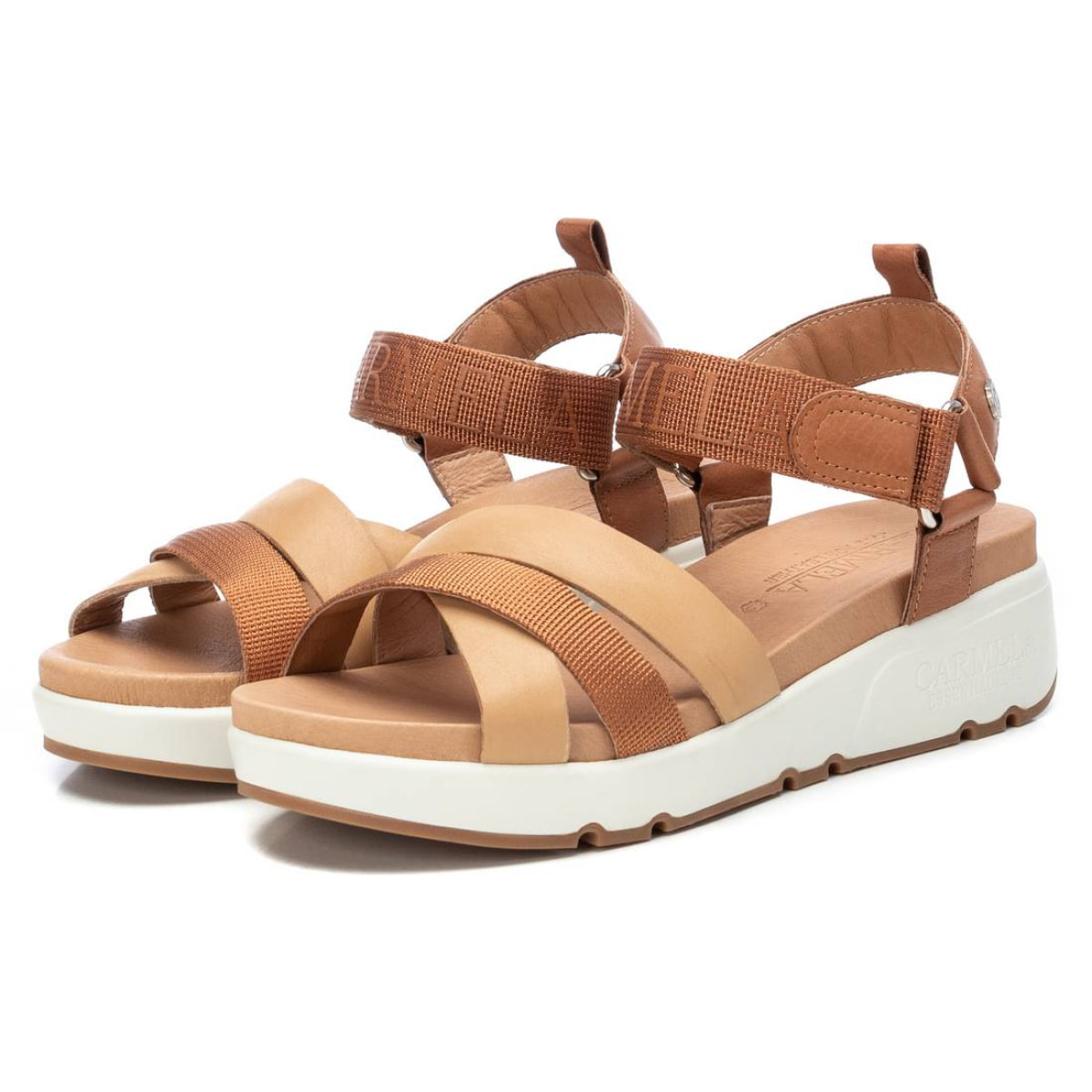 Sandalia de piel camel