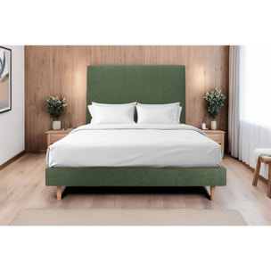 Sommier Tapissier Tissu Ep14 - pieds bois