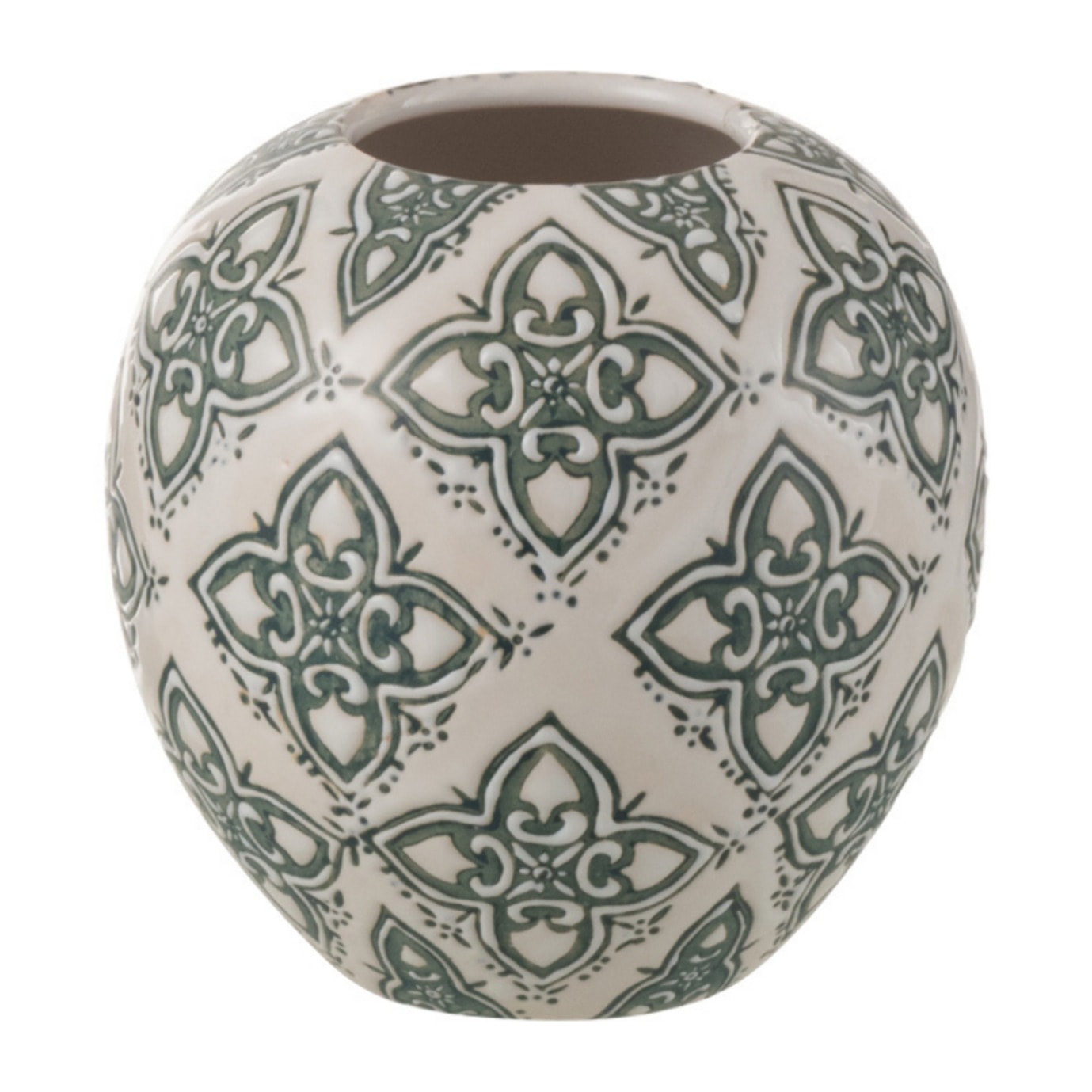 J-Line vase Kousa Boule - porcelaine - bleu/blanc - Ø 11 cm