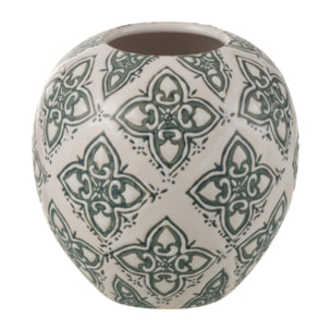 J-Line vase Kousa Boule - porcelaine - bleu/blanc - Ø 11 cm