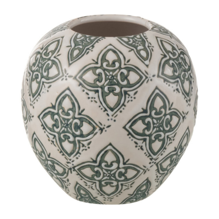 J-Line vase Kousa Boule - porcelaine - bleu/blanc - Ø 11 cm