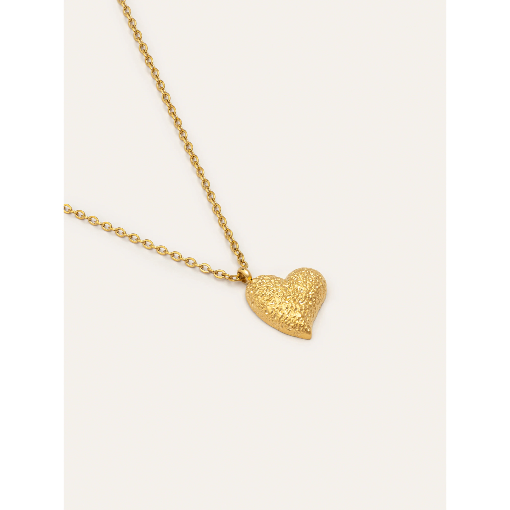 Collar Organic Heart Acero Baño Oro