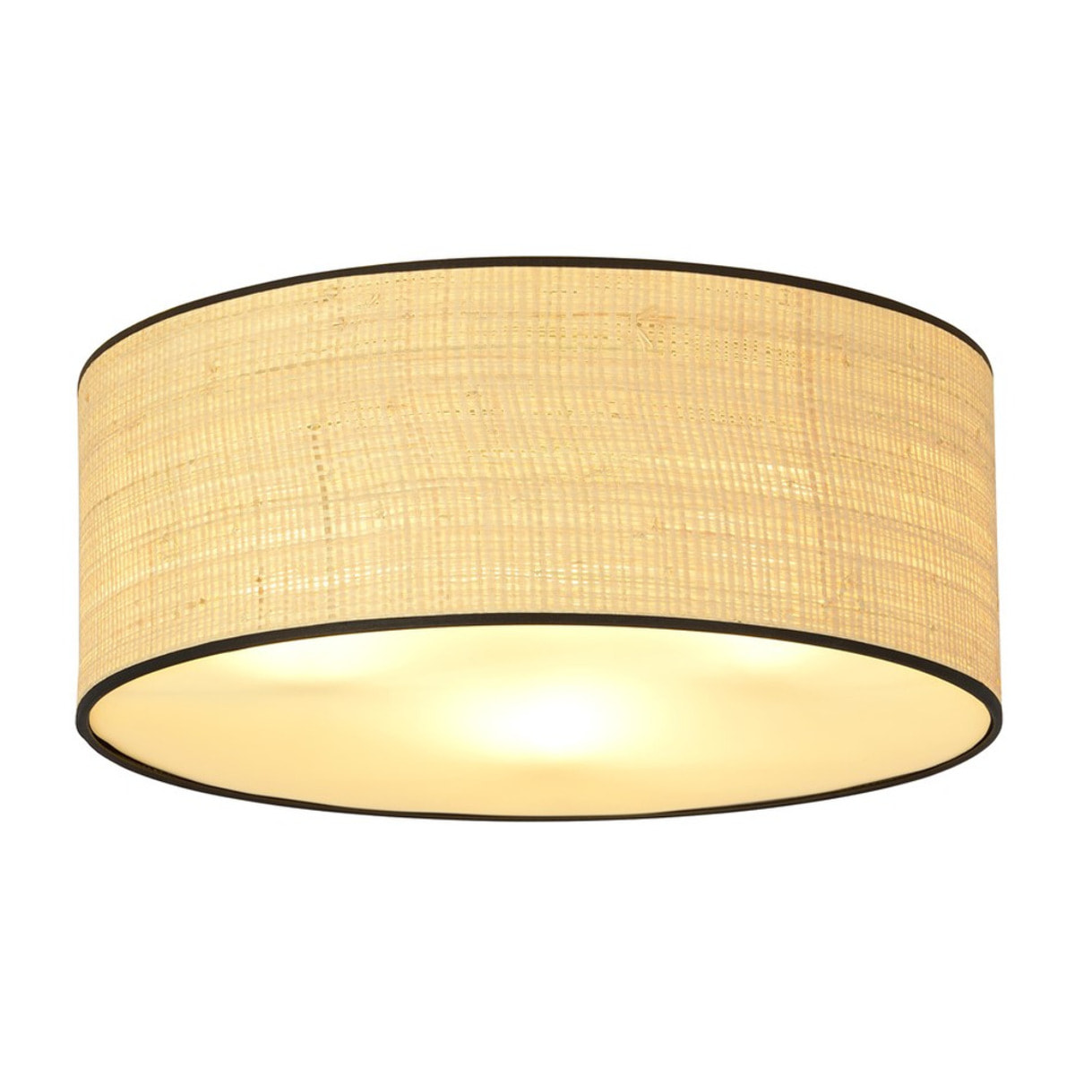Lampada a sospensione ASTON in acciaio e rattan naturale