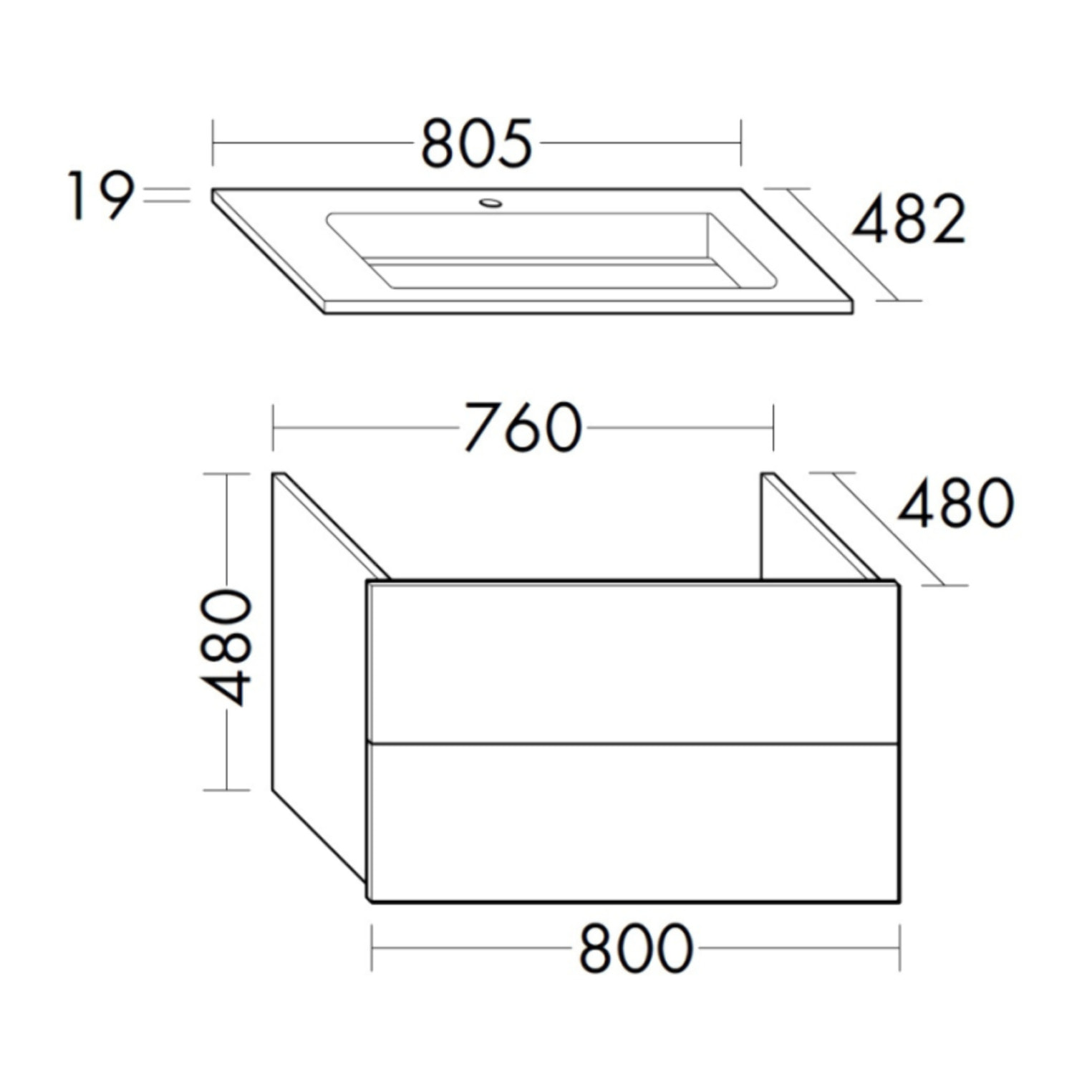 Pack meuble vasque 80 cm BURGBAD Cosmo chêne + miroir