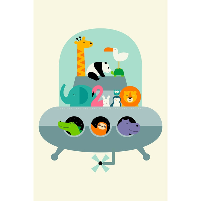 Tableau enfant ovni arche de noé Toile imprimée