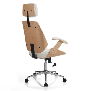 Tomasucci Fauteuil de bureau VISBY HIGH WOOD Blanc