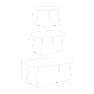 Mesa circular extensible Nordika Blanco - Madera de haya