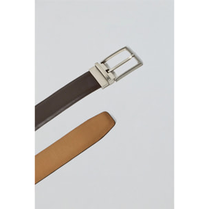 Cintura classica reversibile Tyler cammello e marrone scuro con dettagli Polo Club