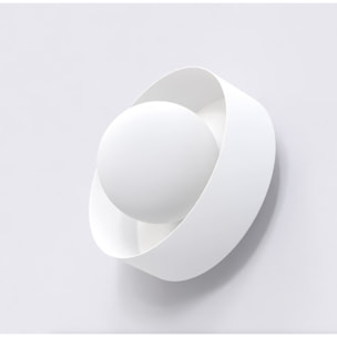 Lampada a parete Lulu in acciaio bianco opaco