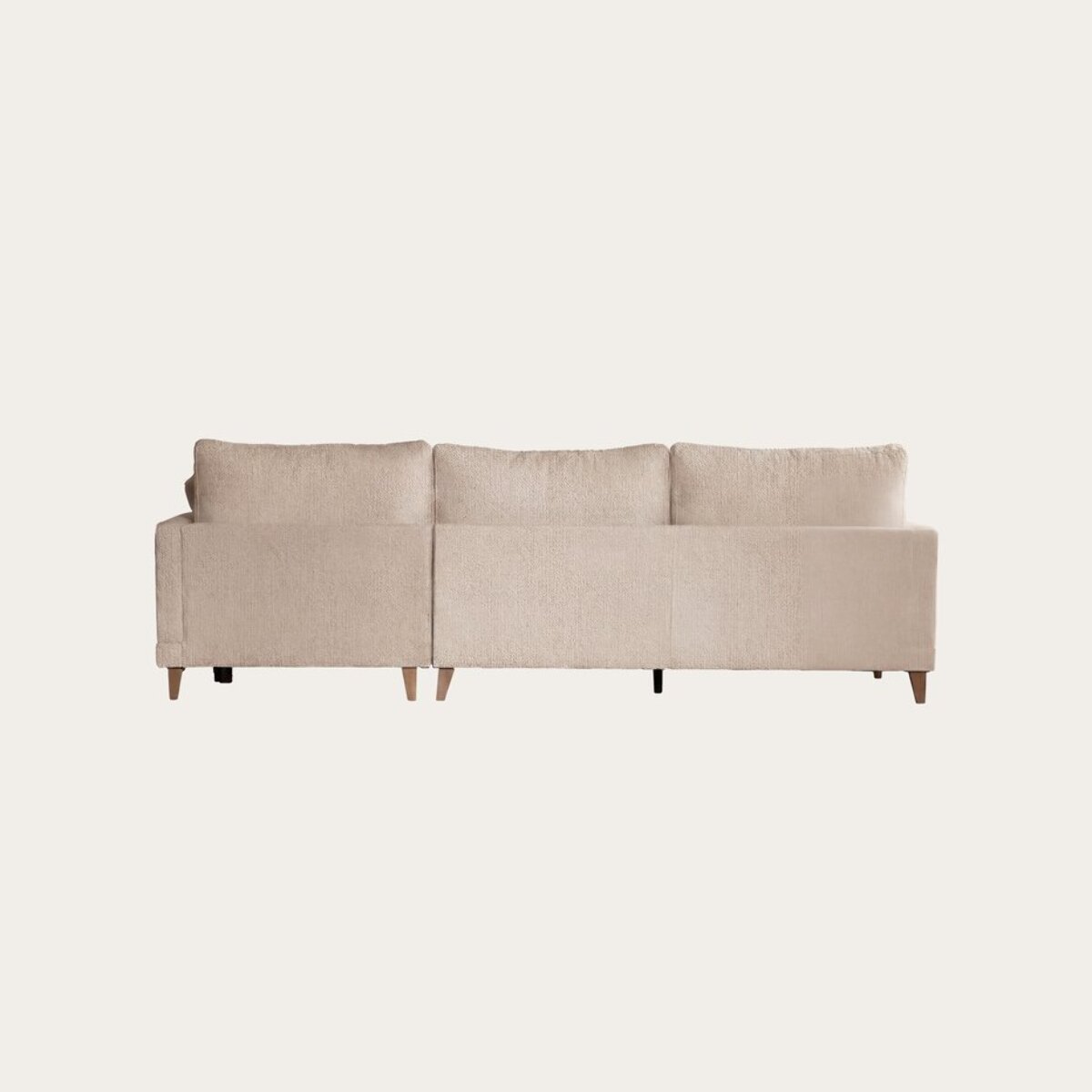 Canapé d'angle Dafne -textile,mousse pu,bois,panneau de particules-couleur beige 275 x 90 x 160 cm