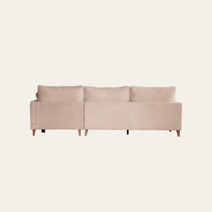 Canapé d'angle Dafne -textile,mousse pu,bois,panneau de particules-couleur beige 275 x 90 x 160 cm