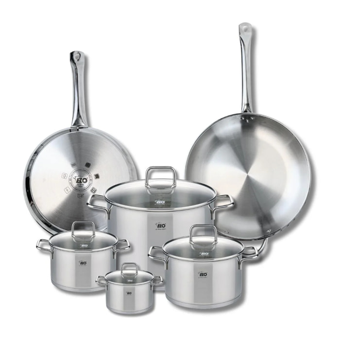 Ensemble de 2 Poêles de cuisson 28 et 32 cm et 4 faitouts 12, 16, 20 et 26 cm Elo Profi Citrin