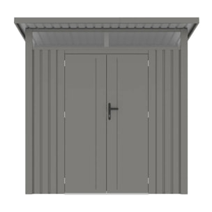 Abri de jardin métal Gris Alu 3m² + kit d'ancrage