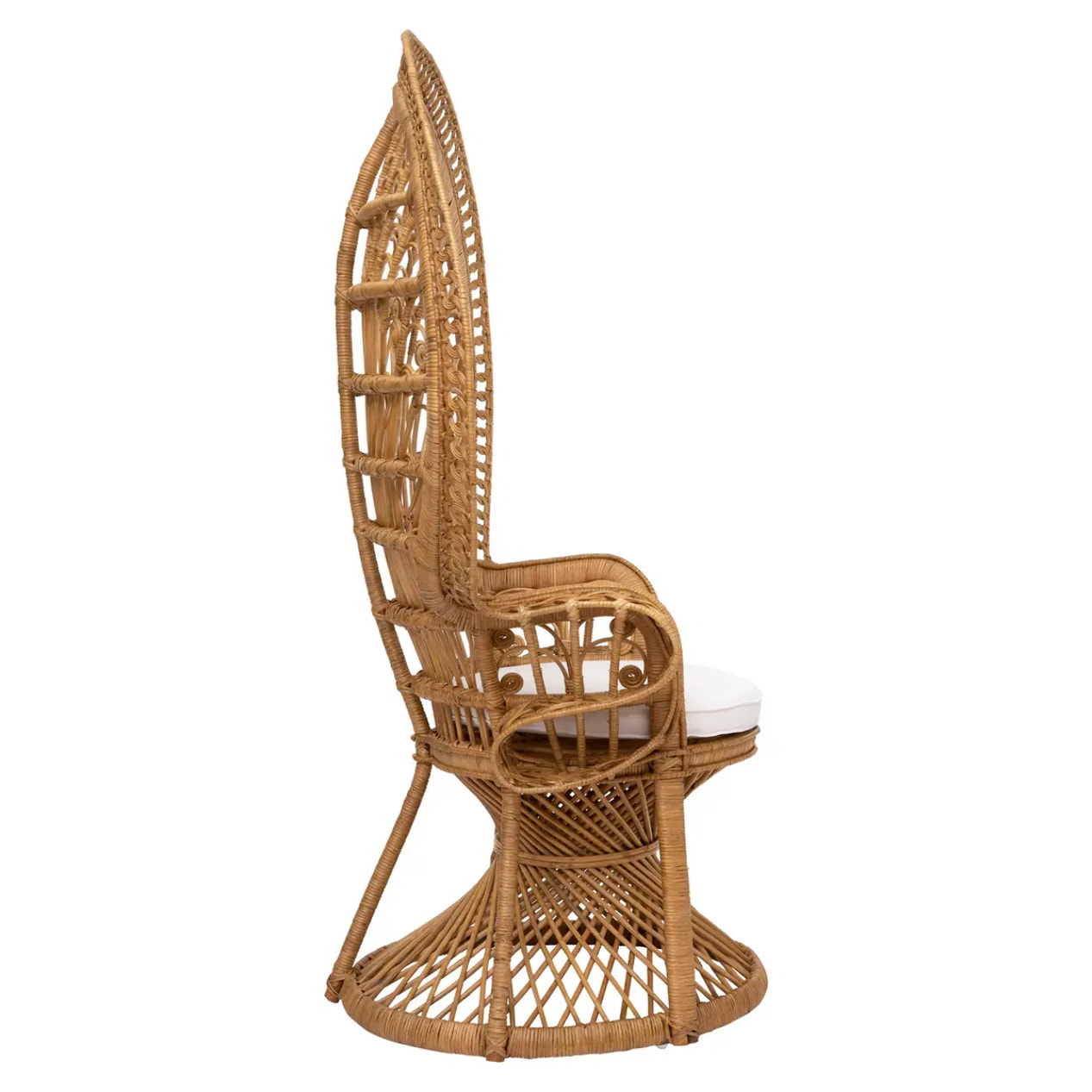 Fauteuil "Takta" rotin tissu blanc