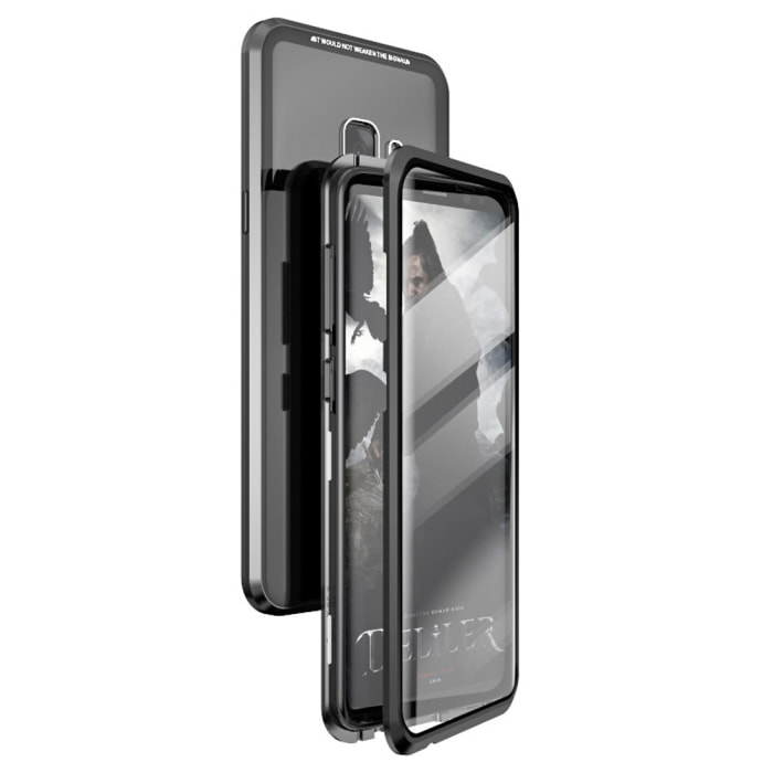 Coque Galaxy S9 Plus 360 intégrale aimanté noir et transparente