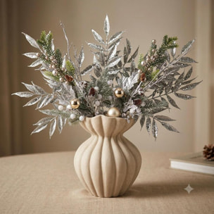 Ruscus con glitter - Pezzi 24 - ARGENTO - Bianchi Dino SpA