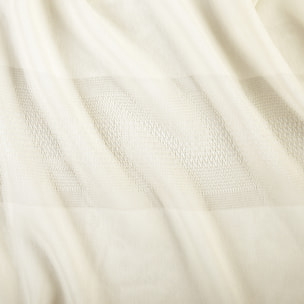 Voilage tamisant ajouré à esprit macramé - Blanc cassé