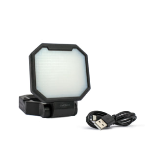 Projecteur LED rechargeable 2000 lumens 3 modes d'éclairage fonction batterie externe - Avidsen - 103674