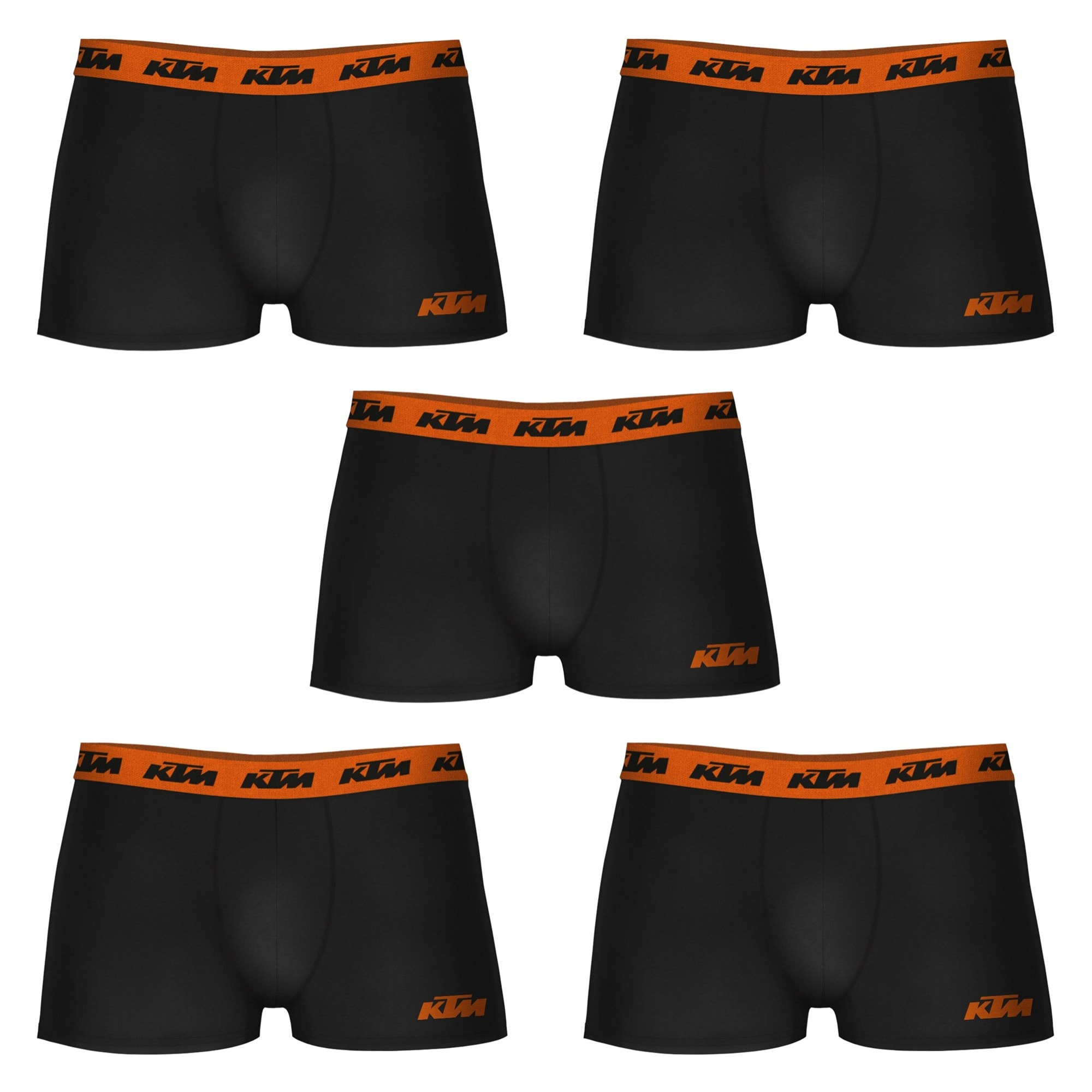 Pack 5 calzoncillos KTM en color negro para hombre