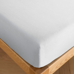 Drap housse 100% percale de coton blanc- Finesse