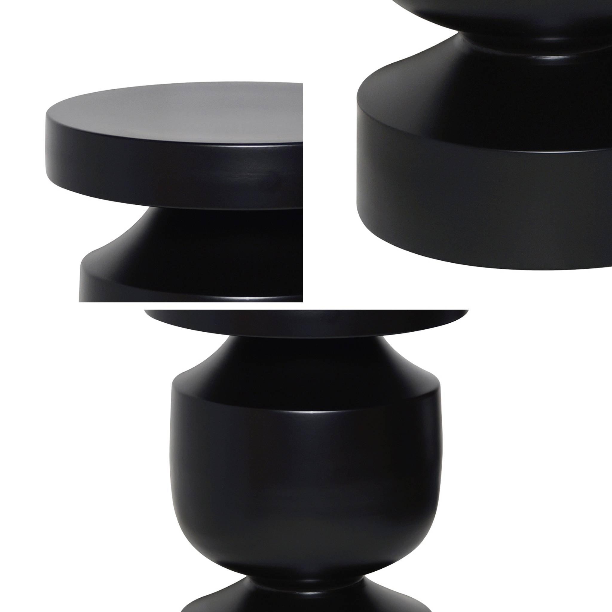 Table d'appoint. bout de canapé. table de chevet en métal coloris noir. Alma. Ø30.5 x H 46.5cm