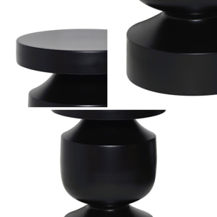 Table d'appoint. bout de canapé. table de chevet en métal coloris noir. Alma. Ø30.5 x H 46.5cm
