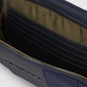 Piquadro Pochette a due scomparti in tessuto riciclato