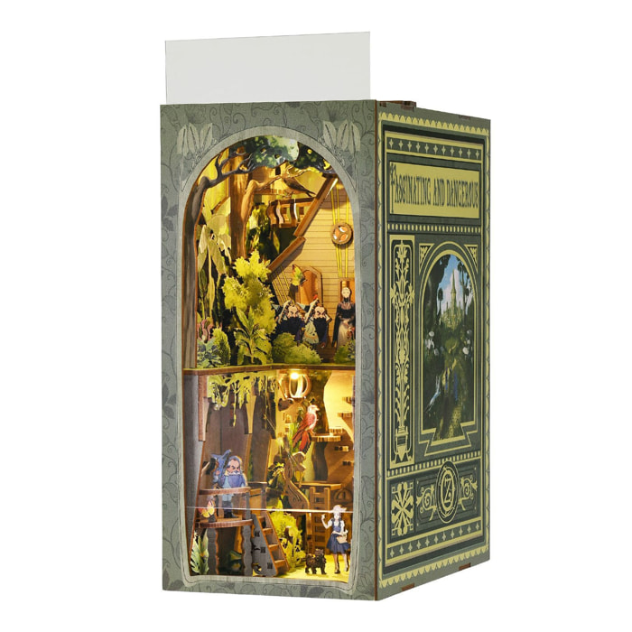 La aventura de Dorothy. Book Nook de madera, diseño 3D realista con gran detalle, cubierta y luces led. 250 piezas.
