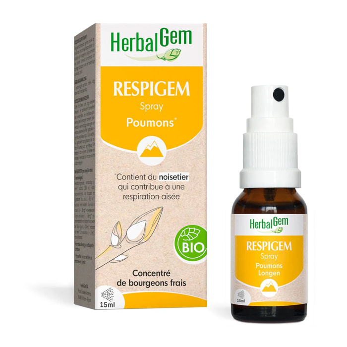 Herbalgem- Respigem spray - complexe poumons - Bio - 15 ml