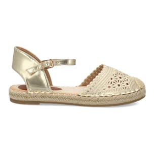 Alpargata plana mujer troquelada cómoda